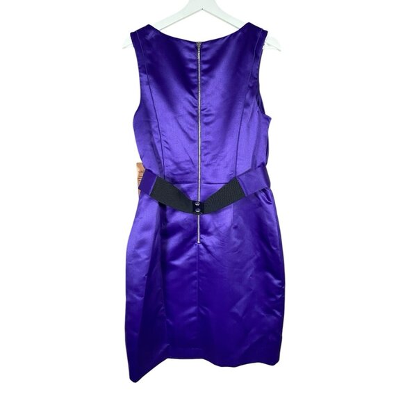 NUE by Shani Satin Sheath Dress Size 12 Elegant Formal Cocktail Party Shaping - Picture 2 of 15